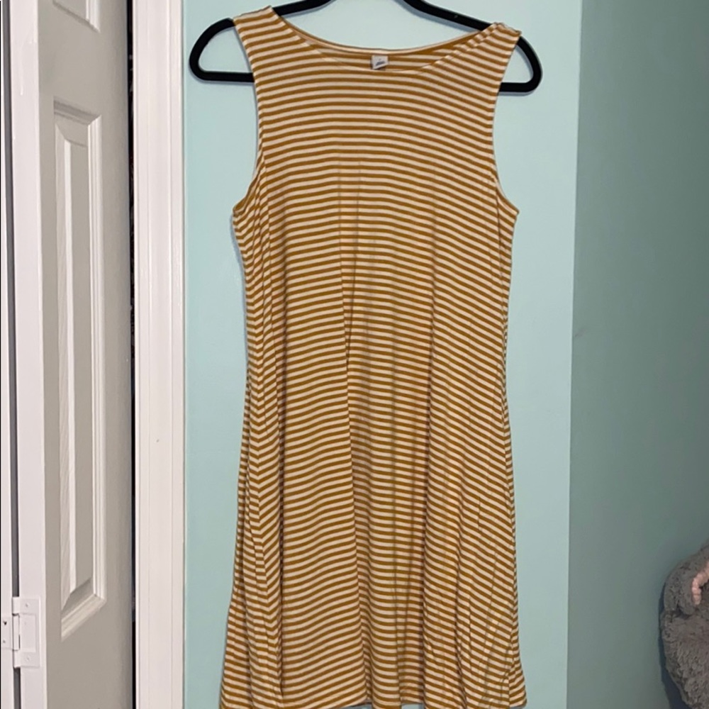 Yellow and white striped sundress